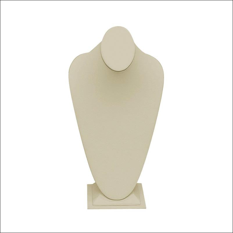 Beige Faux Suede Tall Necklace Display - 1