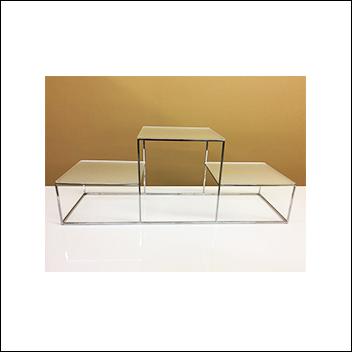 Frosted Acrylic and Polished Chrome Tiered Riser - 1