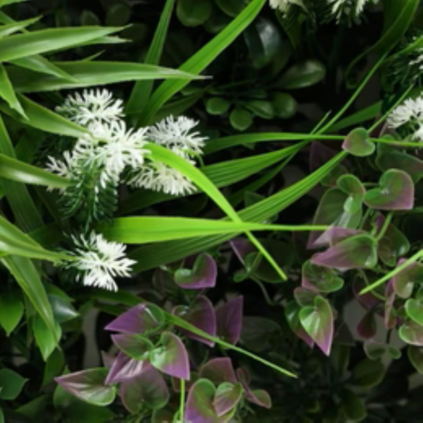 Amazon Jungle faux living wall installed in a hospitality space