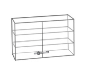 Acrylic Horizontal 3 Shelf-W 21"W x 7"D x 12"HH - 1