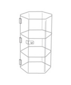 Acrylic Hexagon Case 12"W x 11"D x 21"H - 1