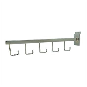 5-Hook Straight Arm Slatwall Display - Chrome - 1
