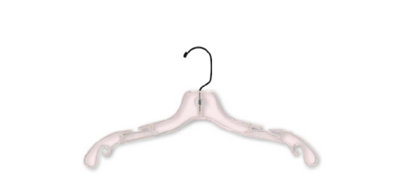 17′′ X-Heavy Weight Blush (Pink) Blouse & Dress Hanger-Black Hook - 1