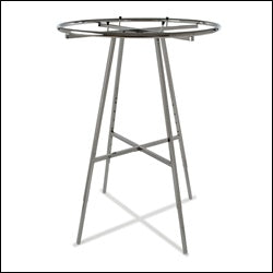 36" dia Round Folding Rack w/ Rectangular Tubing Hangrail - Chrome - 1