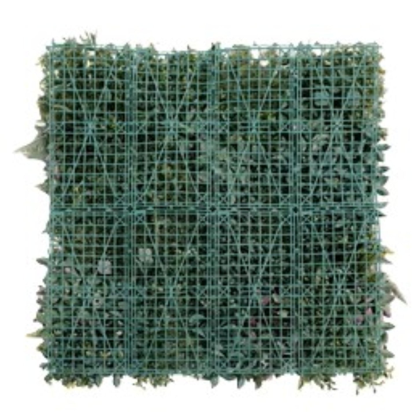 Commercial-grade UV-resistant artificial fern greenery panel back side.