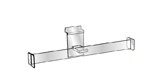13"L Slatwall Necklace bar - 1