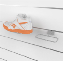 SlatWall Shoe Display Rectangular Wire Silver Frost Finish Dimensions: 5-1/2" x 2-1/2" - 1
