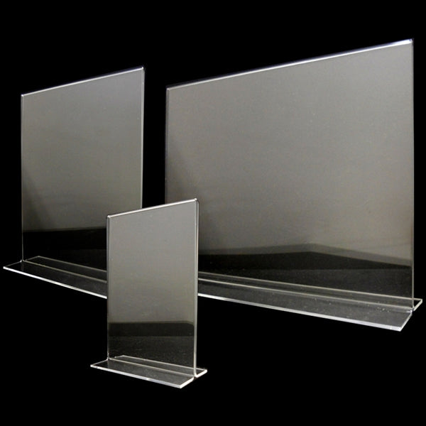 Acrylic Bottom Loading 2-Way Sign Holder - Multiple Sizes - 1