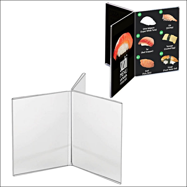Countertop 6-Sided Acrylic Sign Holder - Multiple Sizes - 1