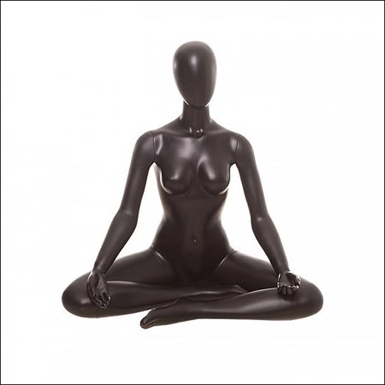 Black Yoga Mannequin Display - Sitting Lotus Pose - 1
