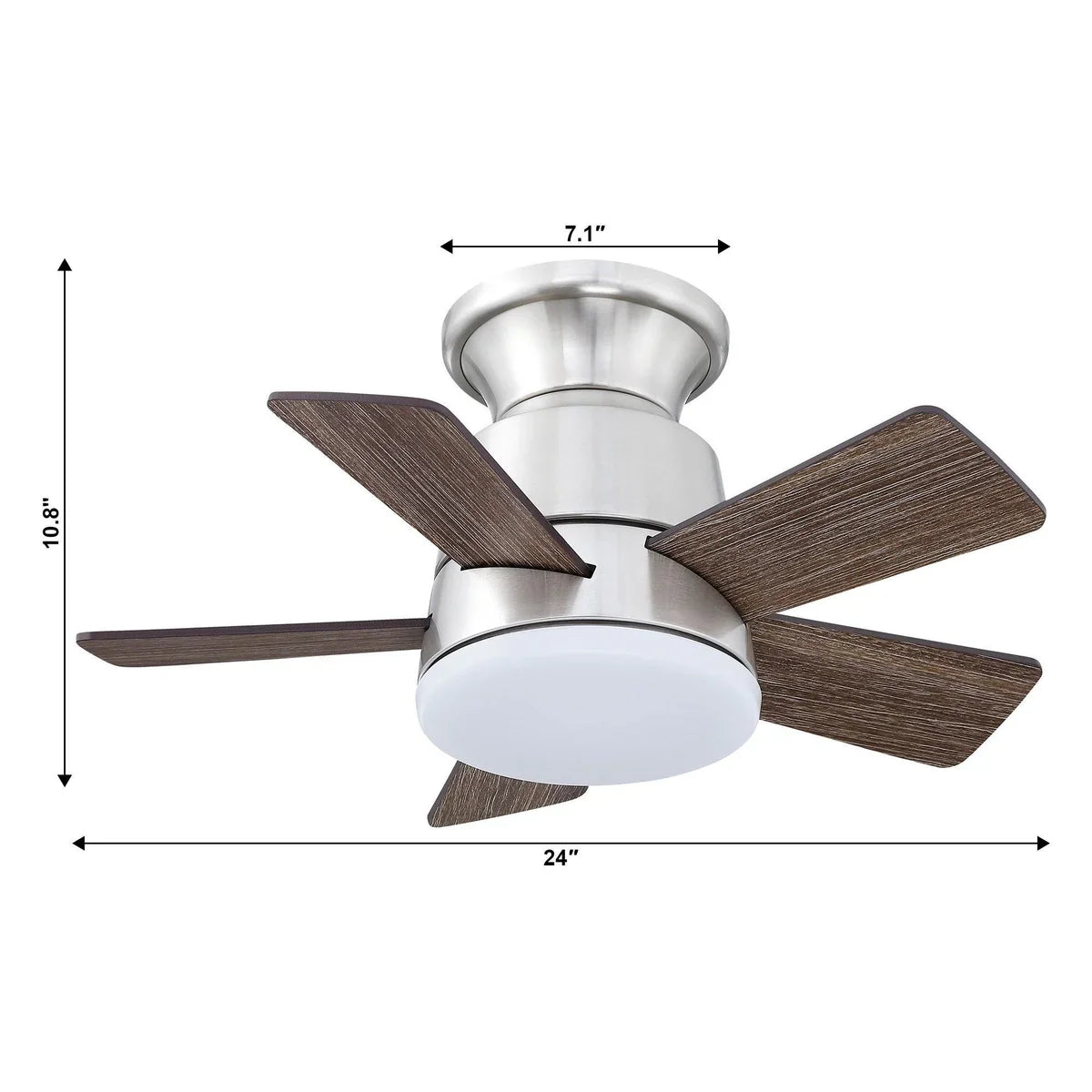 24-inch bronze ceiling fan with farmhouse design, ideal for coffee shops or small dining rooms