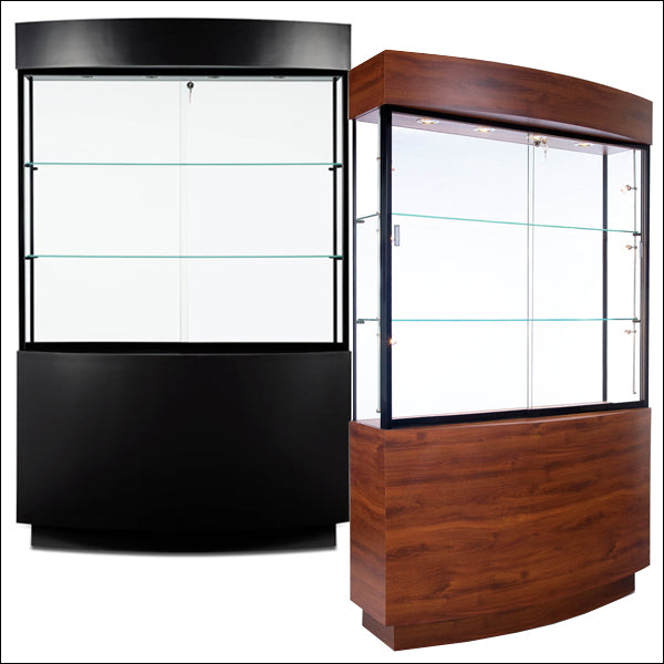 Curved Front Tall & Wide Optical Case with Multiple Finish Options - 1