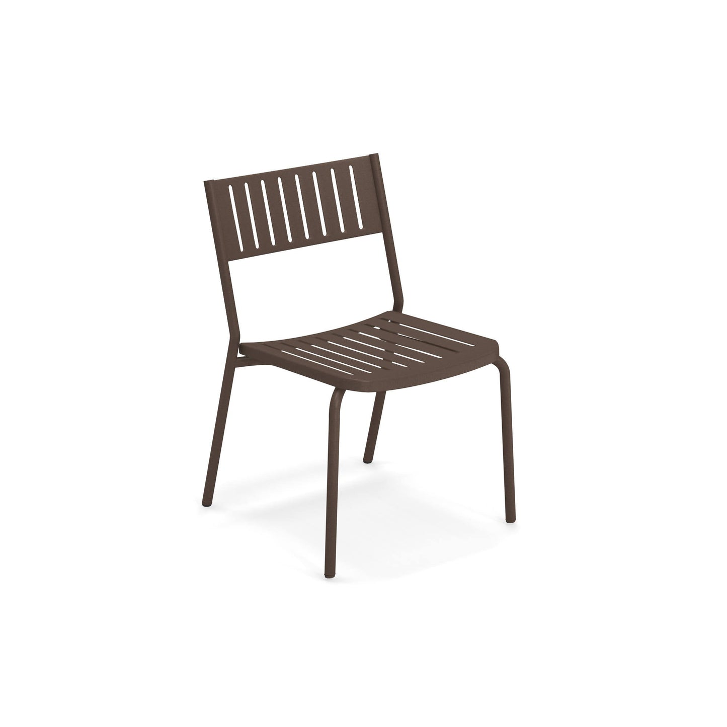 Emu Bridge E146 Outdoor / Indoor Stacking Side Chair – Steel Slat Dining Chair with E-Coated Powder Finish