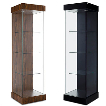 Euro Tall Tower Showcase for Wall - Multiple Finish Options - 1