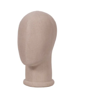 Fiberglass male display head. Fabric cover Measures 12" tall. - 1