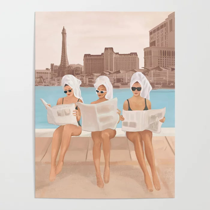 Hotel Morning Poster by Flow Line unframed wall art featuring minimalist sunrise tones, ideal for hotel guest rooms, café walls, or restaurant interiors.