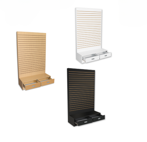 SLATWALLL WALL MERCHANDISER WITH DRAWERS - 1