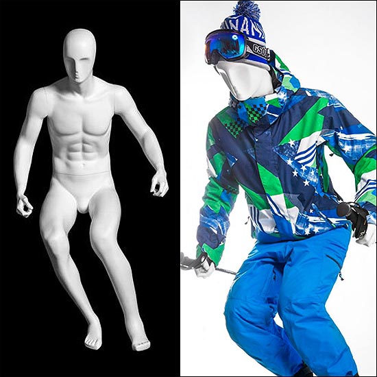 Male Retail Ski Mannequin - Gloss White - 1