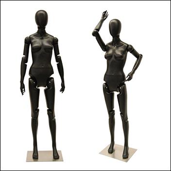 Female Black Flex Mannequin With Articulated Movable Joints - 1