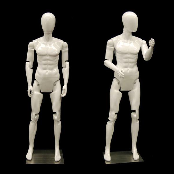 Men's White Flex Mannequins with Articulated Movable Joints - 1