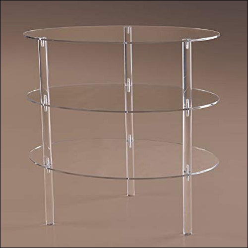Acrylic Oval Countertop Shelf Unit - Multiple Sizes - 1
