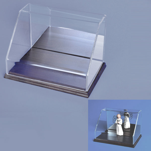 Rectangular Angled Front Case with Walnut Base - Multi-Sizes - 1