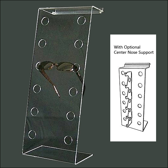 Multi Eyewear Frame Hole Style Display with Optional Center Support - 1