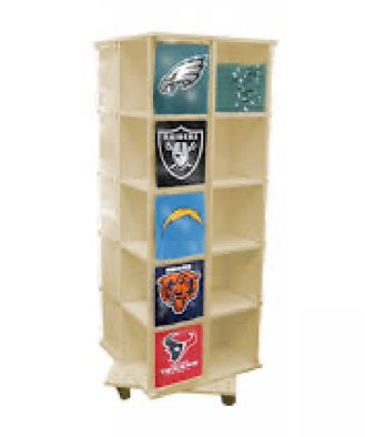 Heavy duty rotating t-shirt display maple - 1