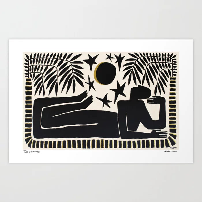 The Loneliness Art Print by Joao Incerti unframed abstract wall art featuring soft minimalist tones, ideal for hotels, cafés, restaurants, and modern hospitality interiors.