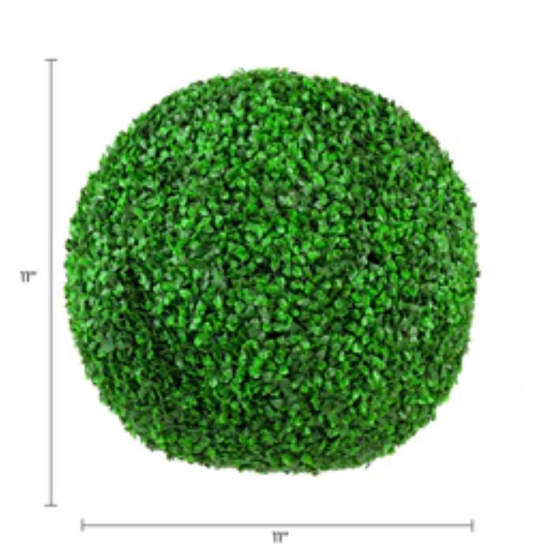Premium Faux Boxwood Topiary Balls – Set of 2 (11") UV Resistant Decorative Spheres