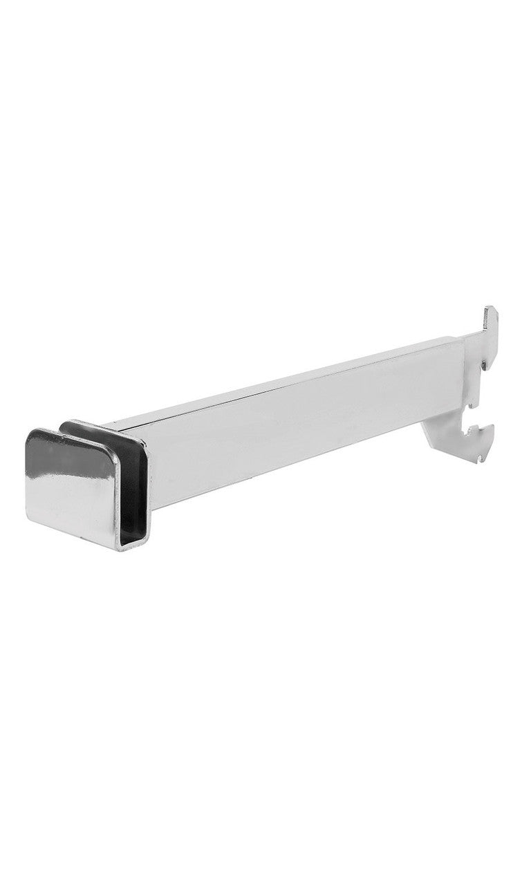 Close-up detail of the 12-inch rectangular tubing holder’s saddle section, highlighting the durable metal finish designed for holding rectangular tubing securely.