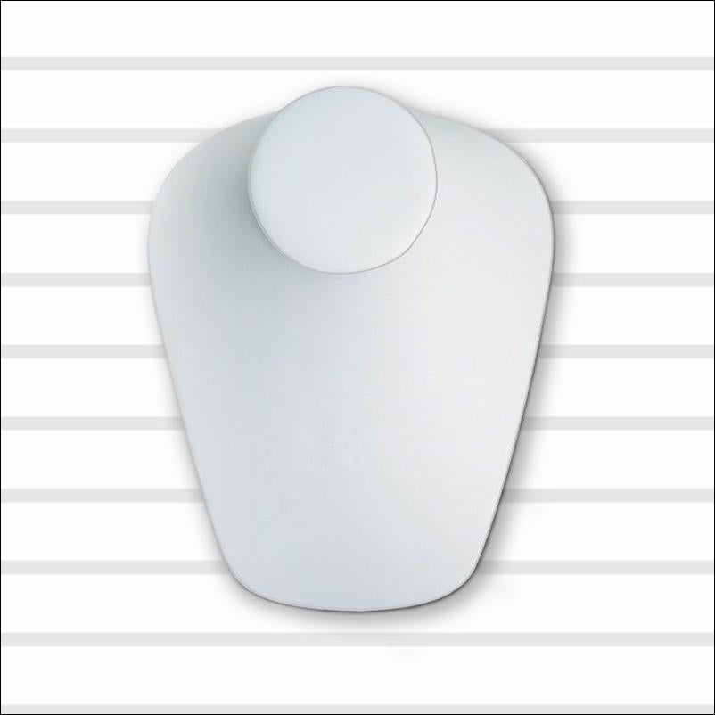 White Leatherette Slatwall Low Profile Bust - 1