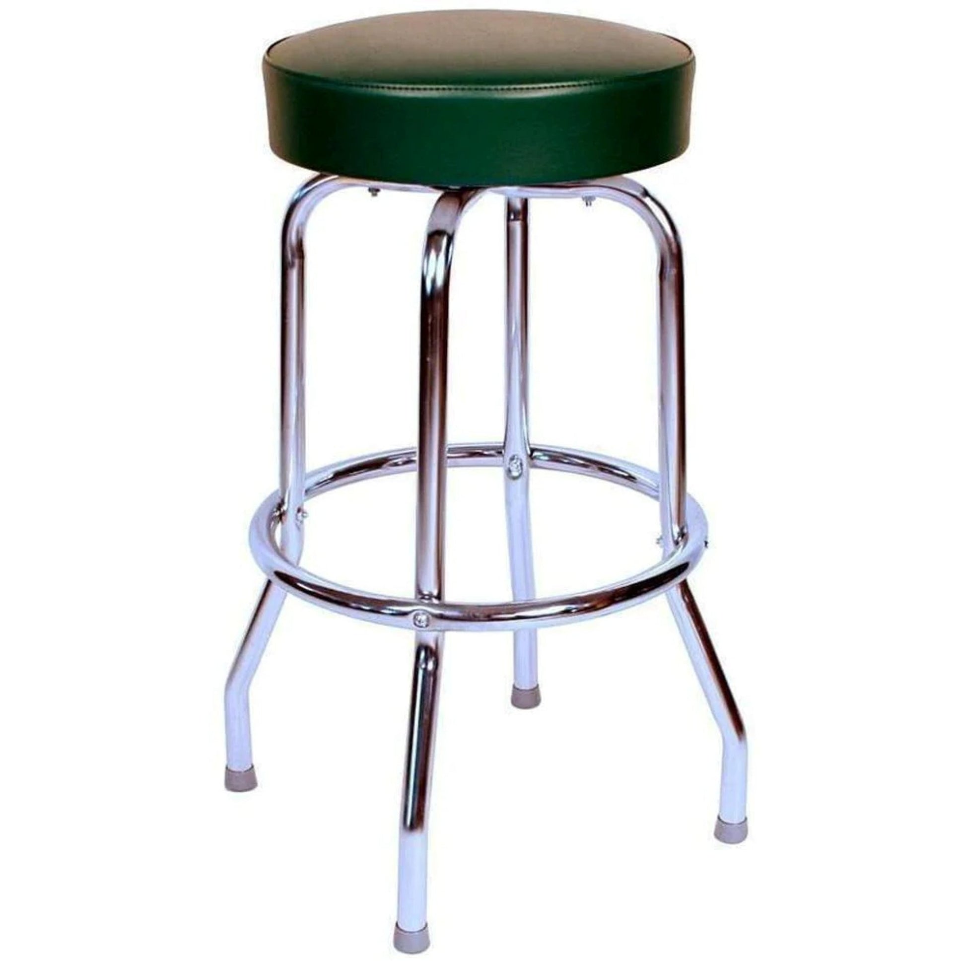 Single-Ring Swivel Bar Stool with Round Upholstered Seat