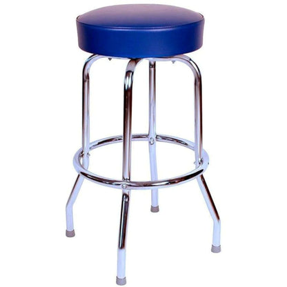Single-Ring Swivel Bar Stool with Round Upholstered Seat