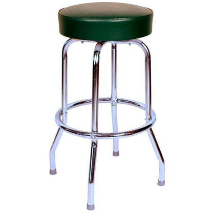 Single-Ring Swivel Bar Stool with Round Upholstered Seat