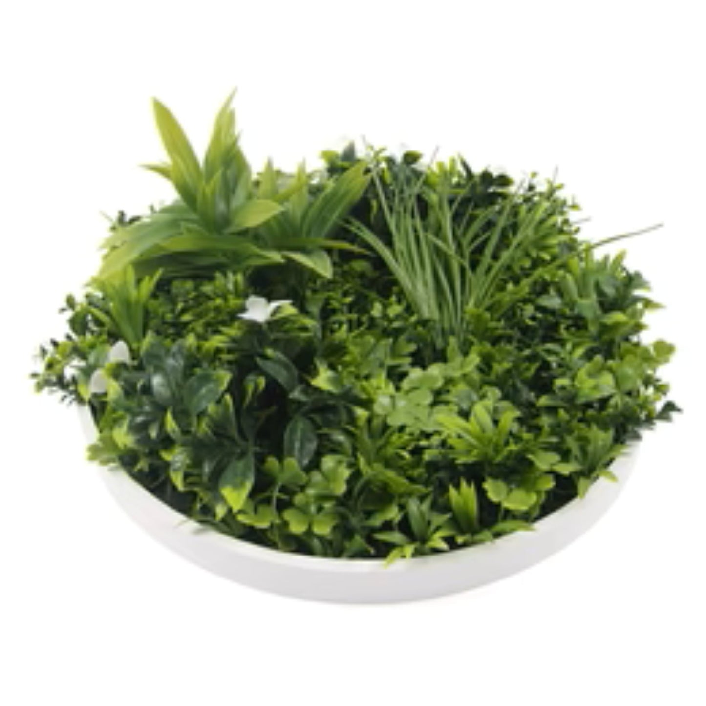 small UV-resistant plant wall disc with lifelike greenery