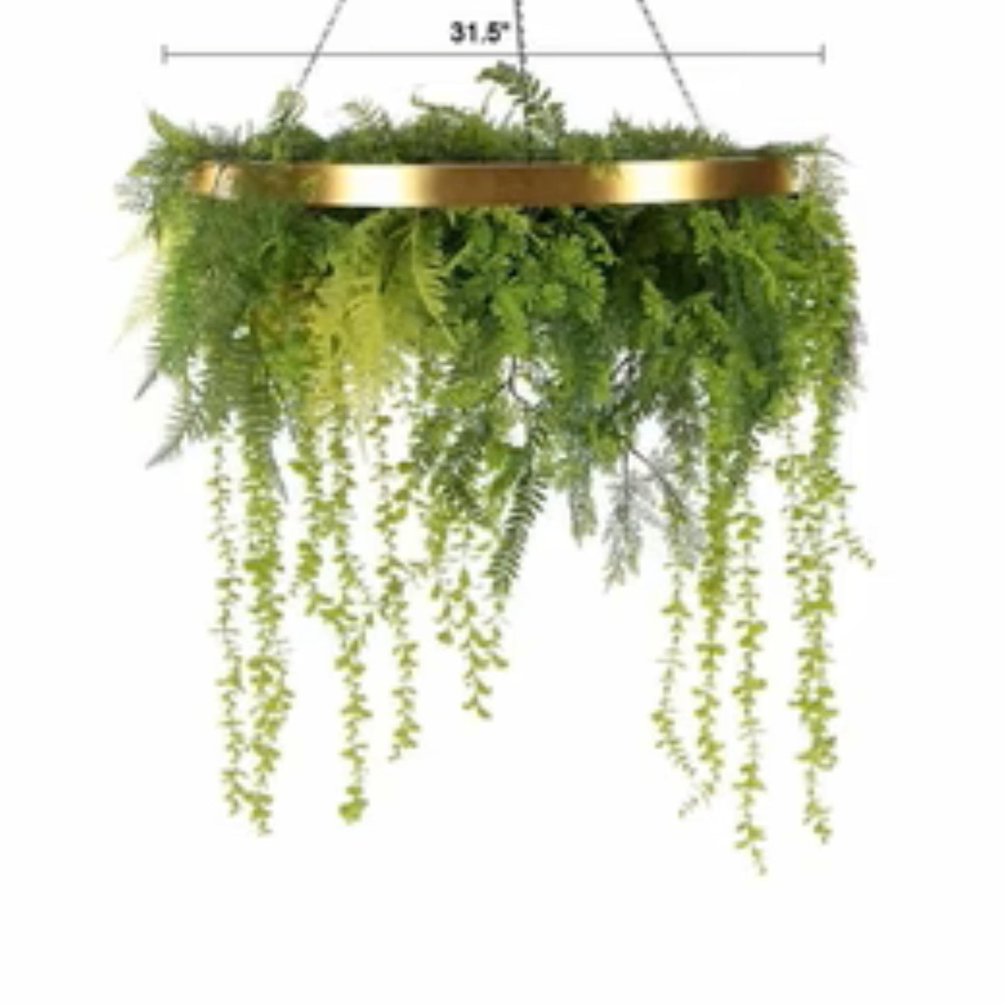 imitation gold 32-inch artificial hanging green wall disc with dimensions