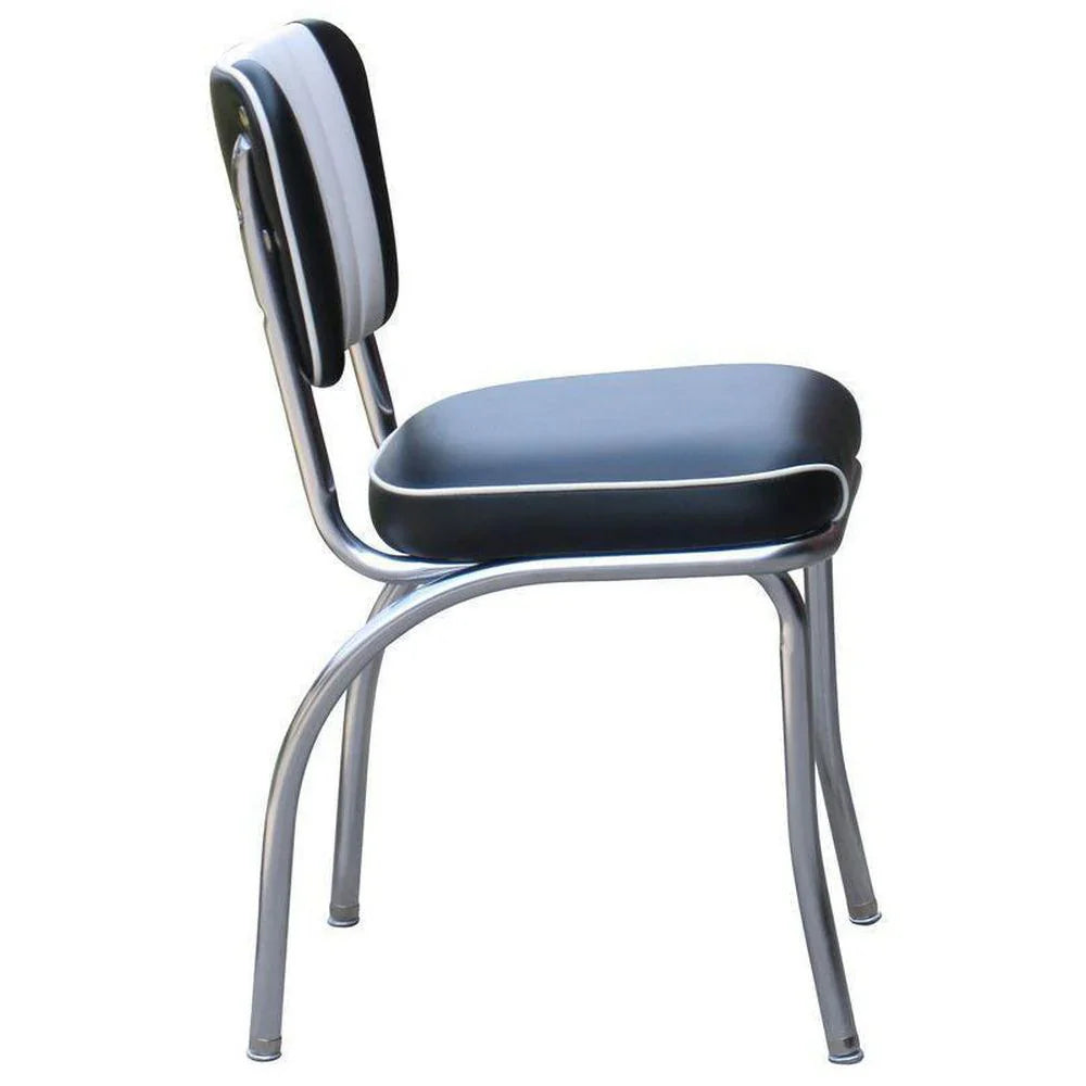 5 channel diner chair black white box-side