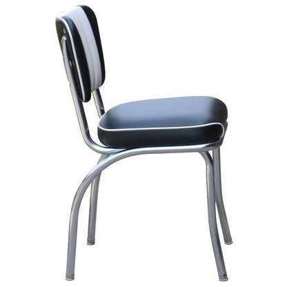 5 channel diner chair black white box-side