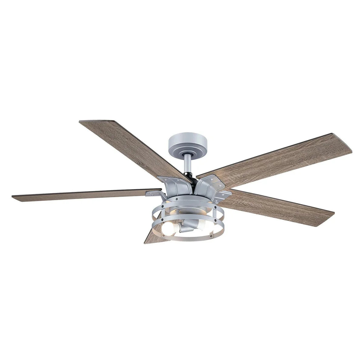 52-Inch Industrial Ceiling Fan with Lighting and Remote Control – Reversible Blades and Downrod Mount for Modern Interiors