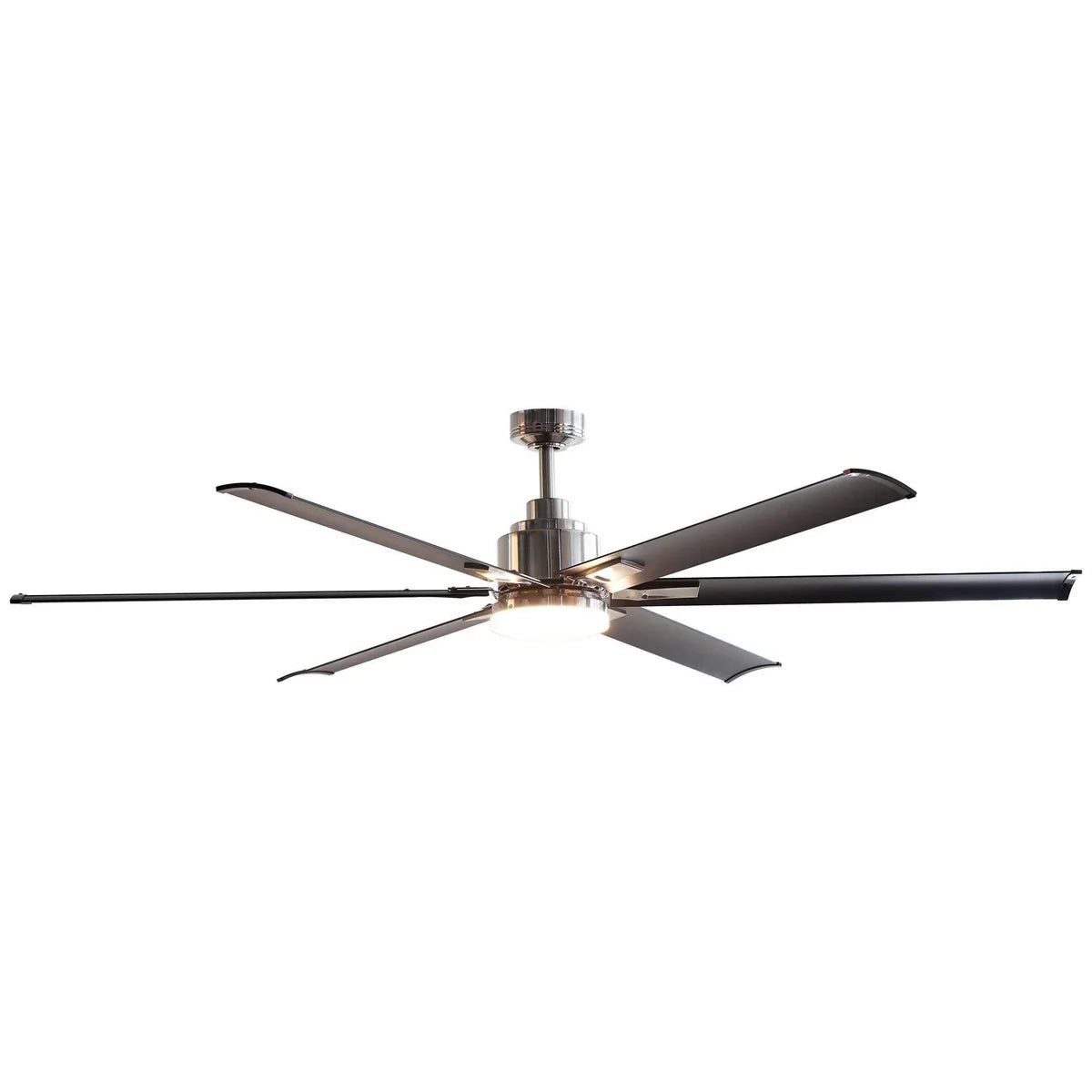 72-Inch Modern DC Motor Ceiling Fan with LED Light and Remote Control – Downrod Mount Reversible Design