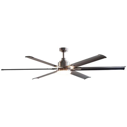 72-Inch Modern DC Motor Ceiling Fan with LED Light and Remote Control – Downrod Mount Reversible Design