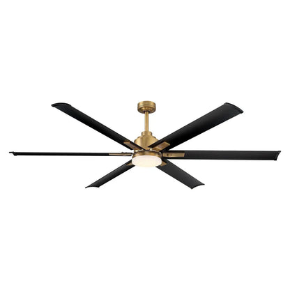 72-Inch Modern DC Motor Ceiling Fan with LED Light and Remote Control – Downrod Mount Reversible Design