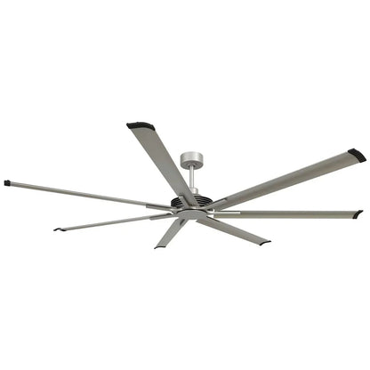 This fan is designed for large indoor spaces.&nbsp; 7-blade aluminum reversible fan blades create a sophisticated urban edge. It also comes with a 6-speed remote control.&nbsp;
Choose from 84"W or 100"W
Choose from white, silver or black finishes
Rod Length: 8 inches and 12 inches