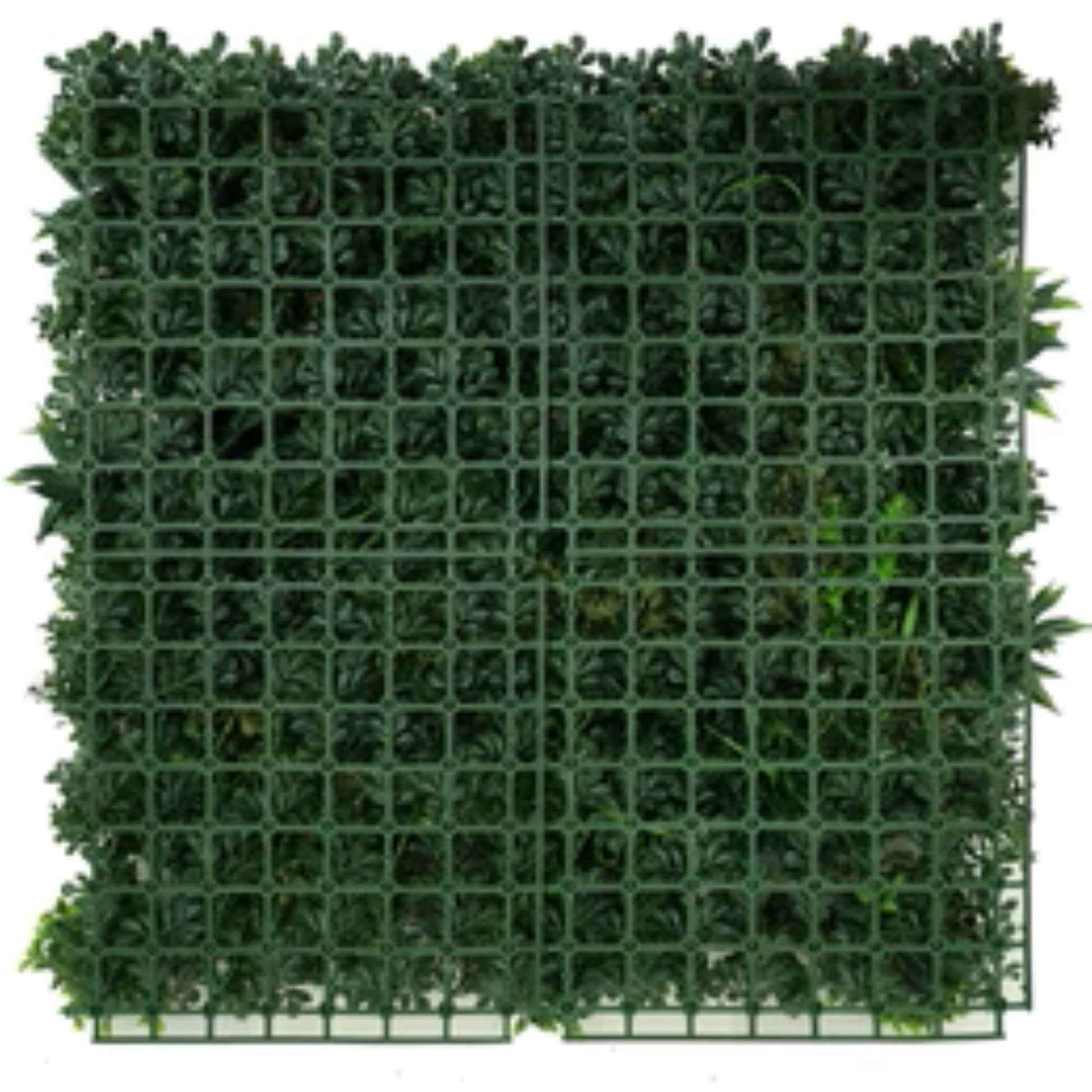 • UV-resistant commercial artificial jungle greenery panel back view