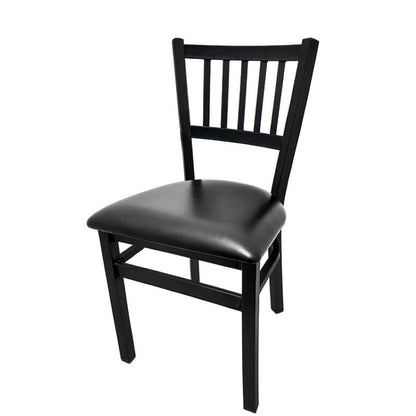 Dining chair with wood frame and buckskin vinyl seat
