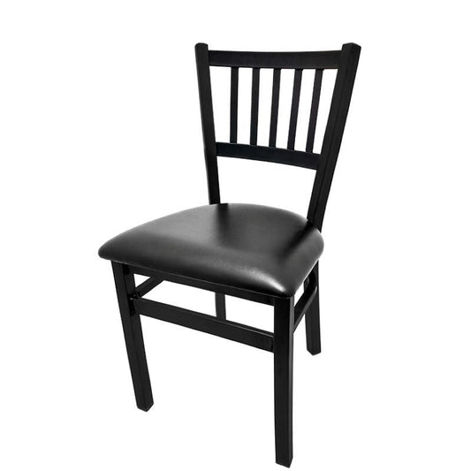 Dining chair with wood frame and buckskin vinyl seat