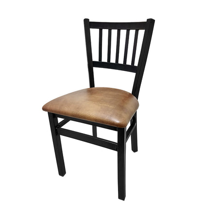 Dining chair with wood frame and buckskin vinyl seat
