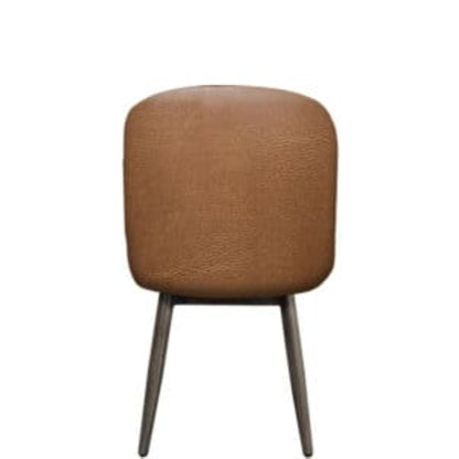 Amata chair with driftwood faux wood frame and buckskin vinyl bucket seat