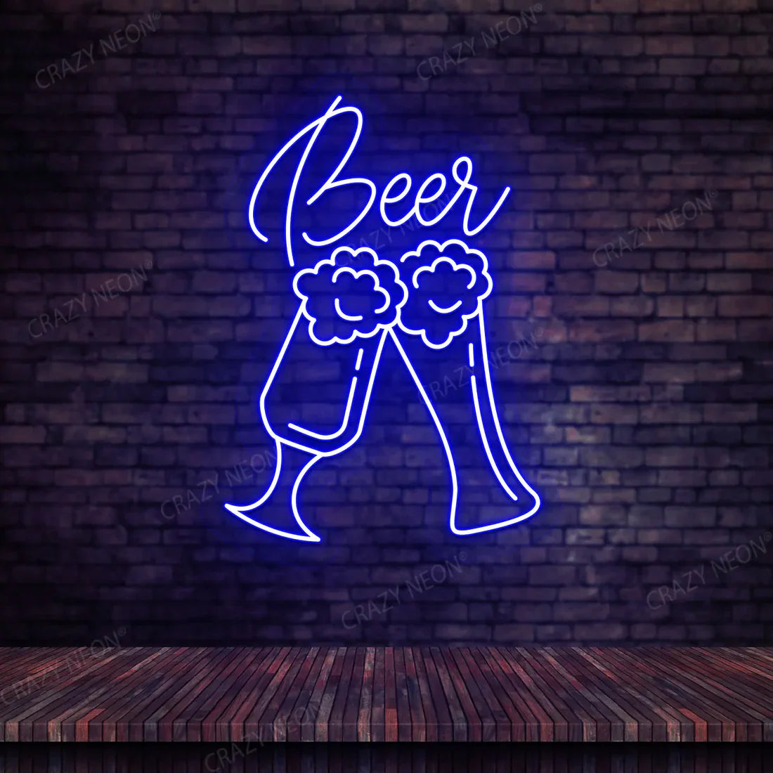 multicolor beer glass neon sign vibrant LED light for restaurant or taproom